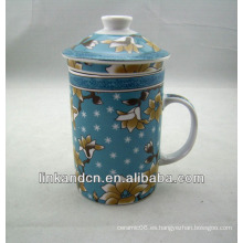 Haonai 2014 taza de té de cerámica china antigua con filtro y tapa